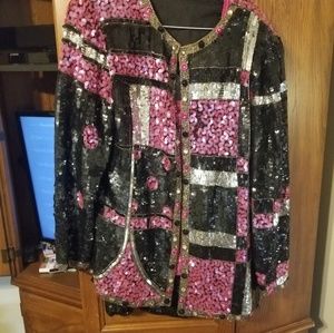 3 piece sequined skirt set